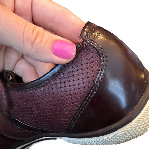 Kenneth Cole Leather Fashion Sneaker Maroon Men’s 8.5 - Picture 5 of 8